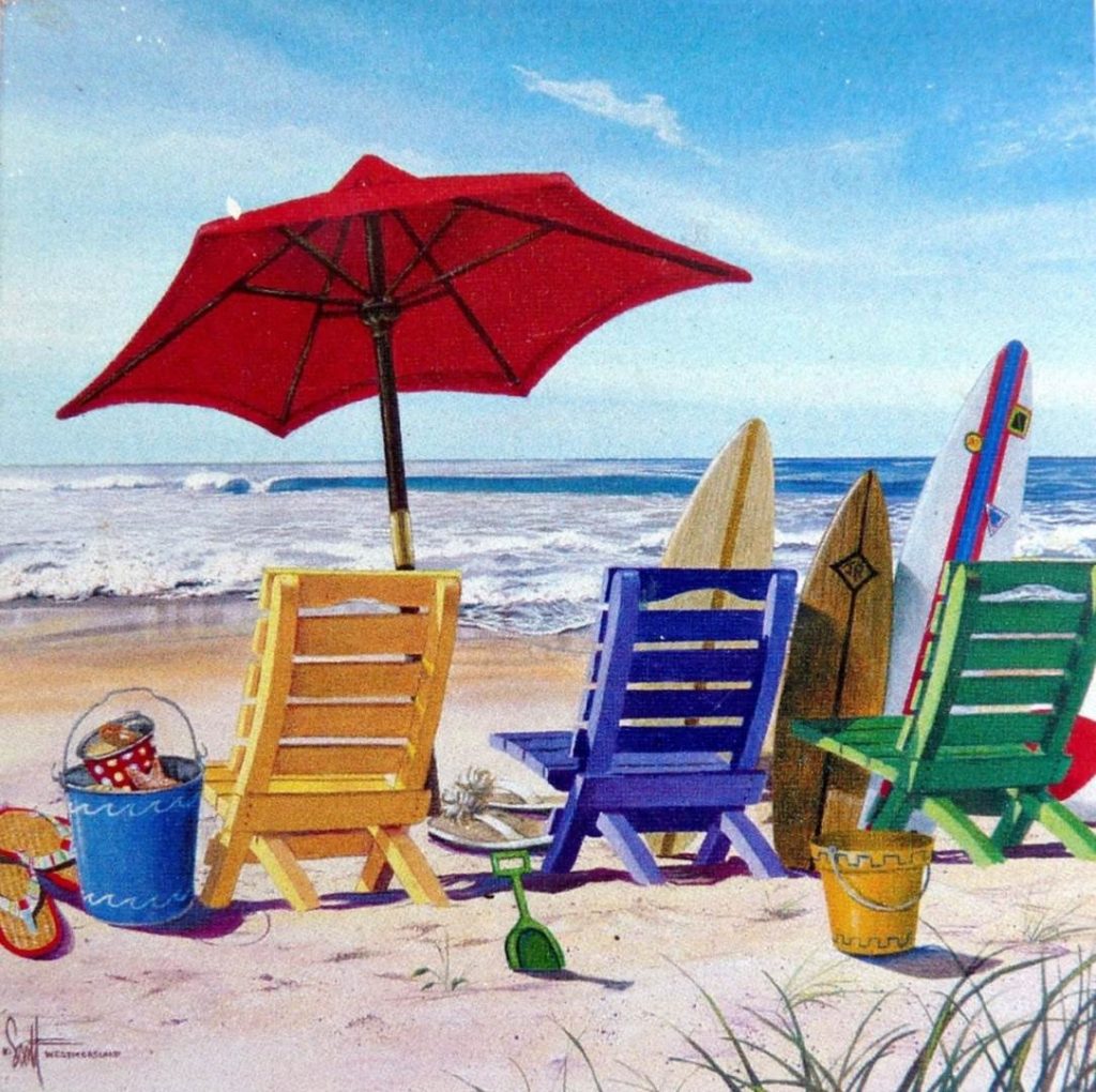 relaxing at beach